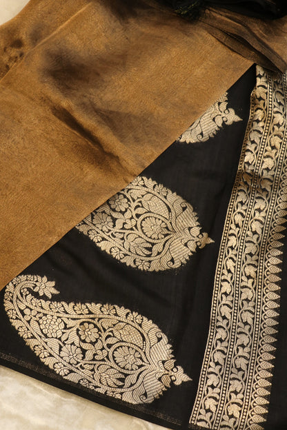 Pure Tissue Organza With Chinya Woven Pallu Banarasi Dupatta