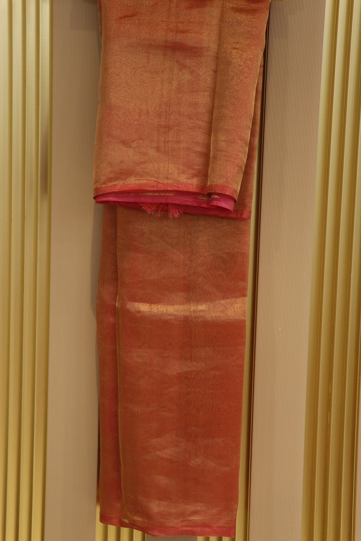 Pure Tissue Organza With Chinya Woven Pallu Banarasi Dupatta