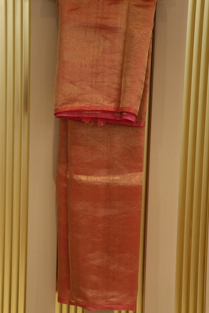Pure Tissue Organza With Chinya Woven Pallu Banarasi Dupatta