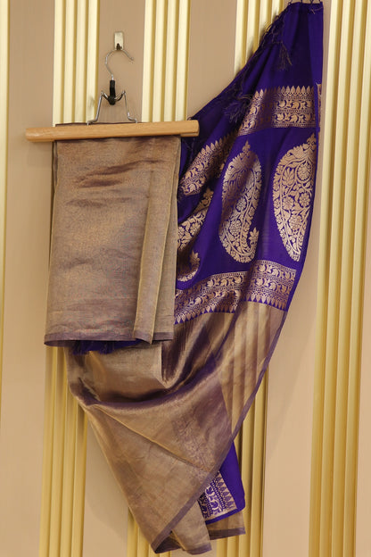 Pure Tissue Organza With Chinya Woven Pallu Banarasi Dupatta