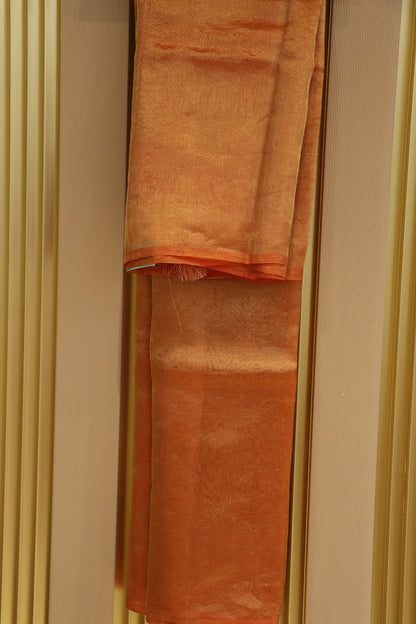 Pure Tissue Organza With Chinya Woven Pallu Banarasi Dupatta
