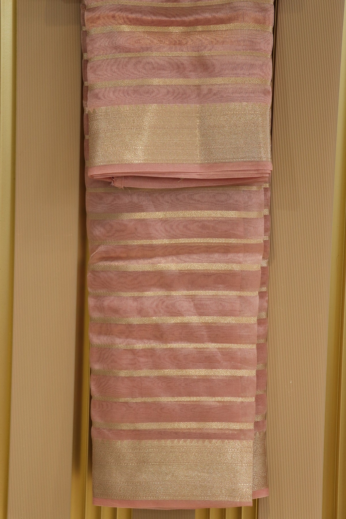 Shades of water Gold Tissue Zari Organza dupatta with Zari Woven Line