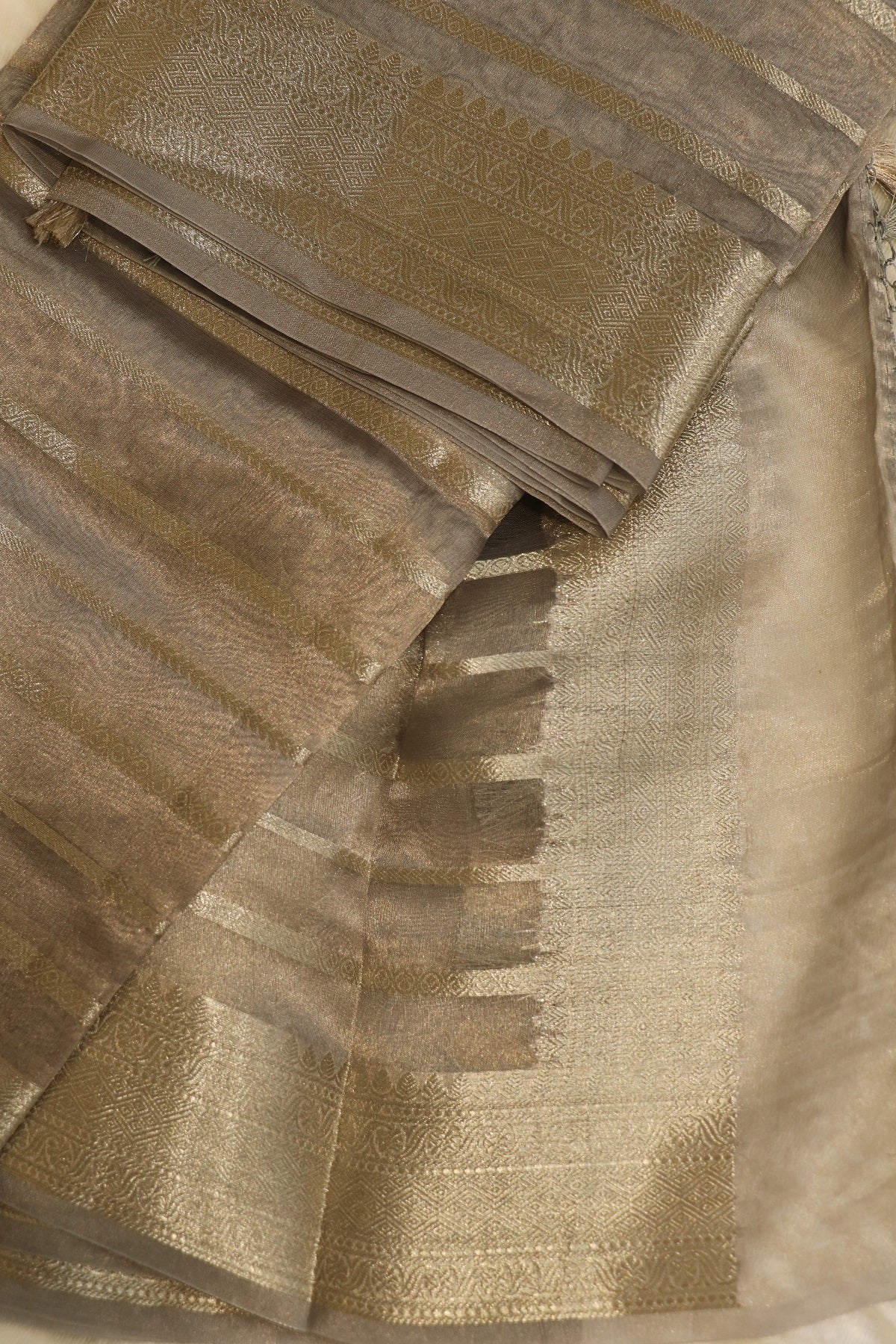 Shades of water Gold Tissue Zari Organza dupatta with Zari Woven Line