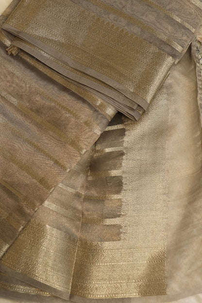 Shades of water Gold Tissue Zari Organza dupatta with Zari Woven Line