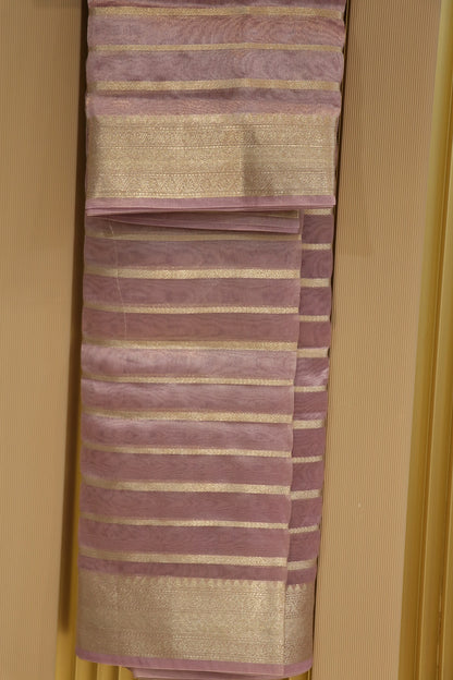 Shades of water Gold Tissue Zari Organza dupatta with Zari Woven Line