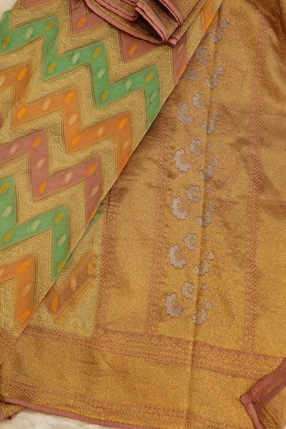 Pure Banarasi Rangkaat Dupatta With Weaves and Bandni Boond Butties