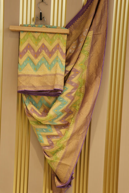 Pure Banarasi Rangkaat Dupatta With Weaves and Bandni Boond Butties