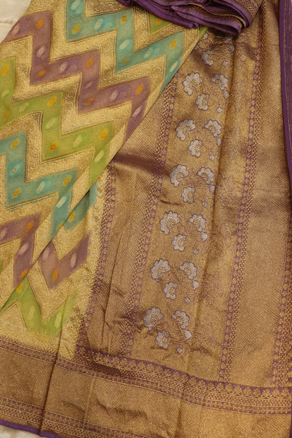 Pure Banarasi Rangkaat Dupatta With Weaves and Bandni Boond Butties