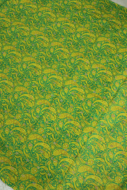 Pure Chanderi Paisley Dual Toned Printed Woven Fabric