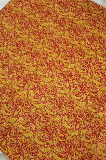 Pure Chanderi Paisley Dual Toned Printed Woven Fabric