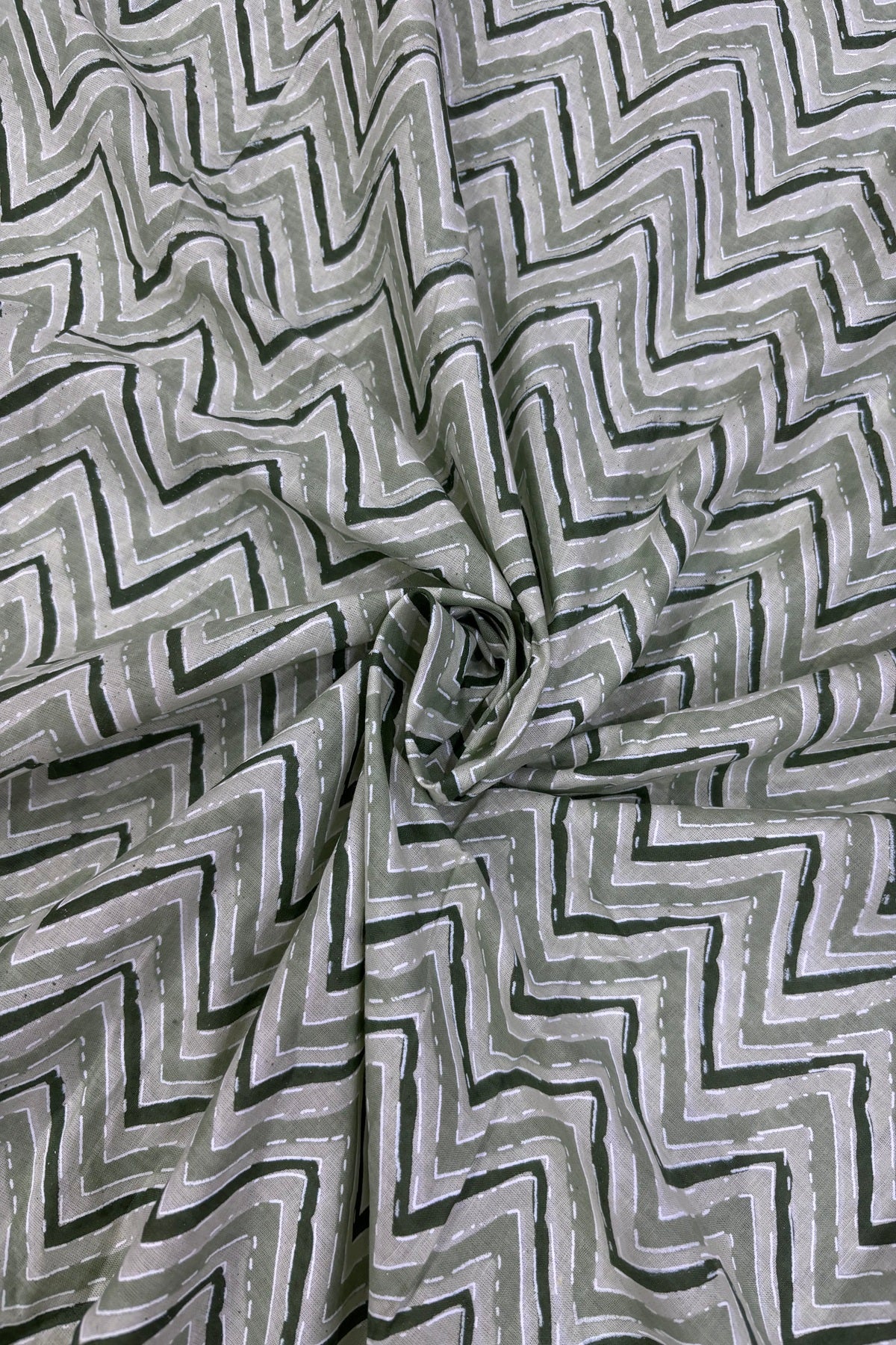Cross Waves Screen Printed Pure Cotton Fabric