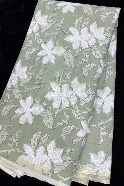Wild Floral Screen Printed Pure Cotton Fabric