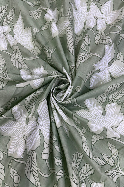 Wild Floral Screen Printed Pure Cotton Fabric