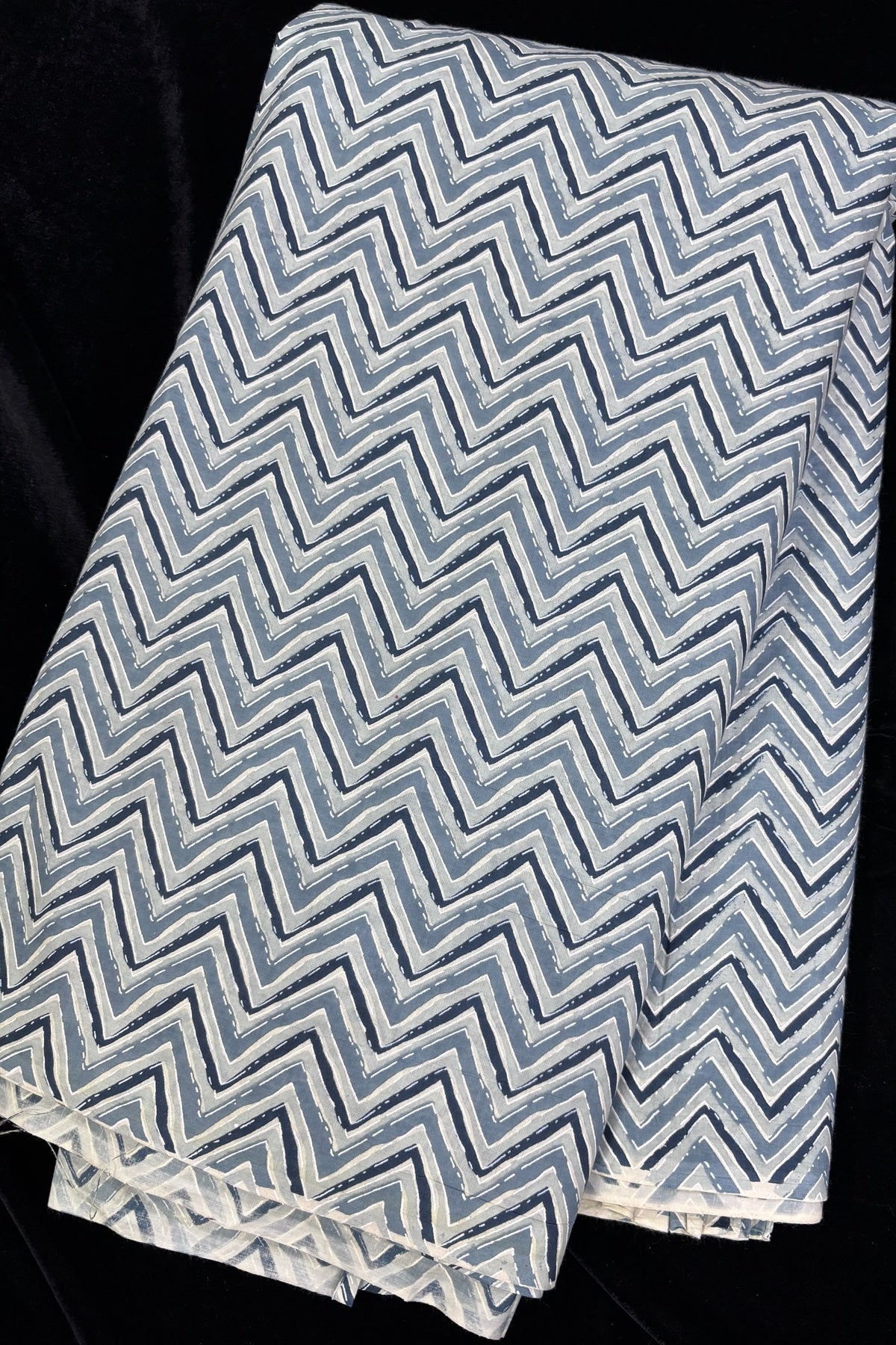 Cross Waves Screen Printed Pure Cotton Fabric