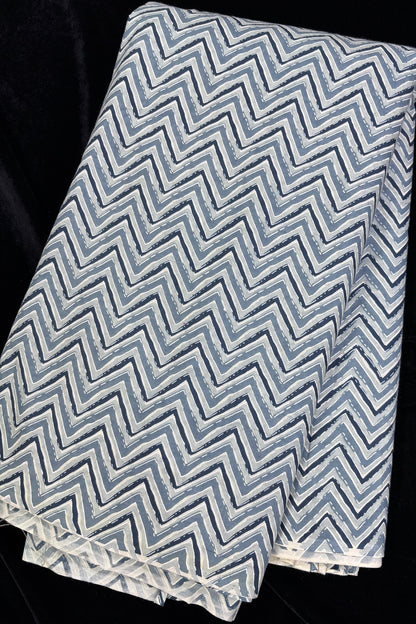 Cross Waves Screen Printed Pure Cotton Fabric