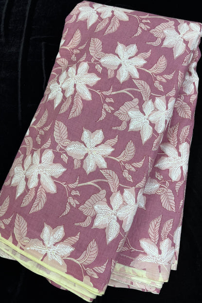 Wild Floral Screen Printed Pure Cotton Fabric