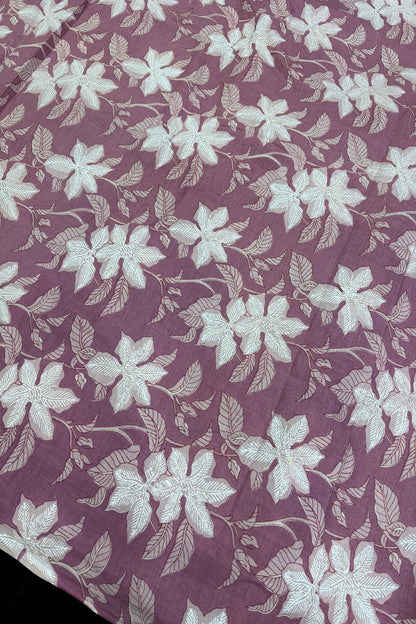 Wild Floral Screen Printed Pure Cotton Fabric