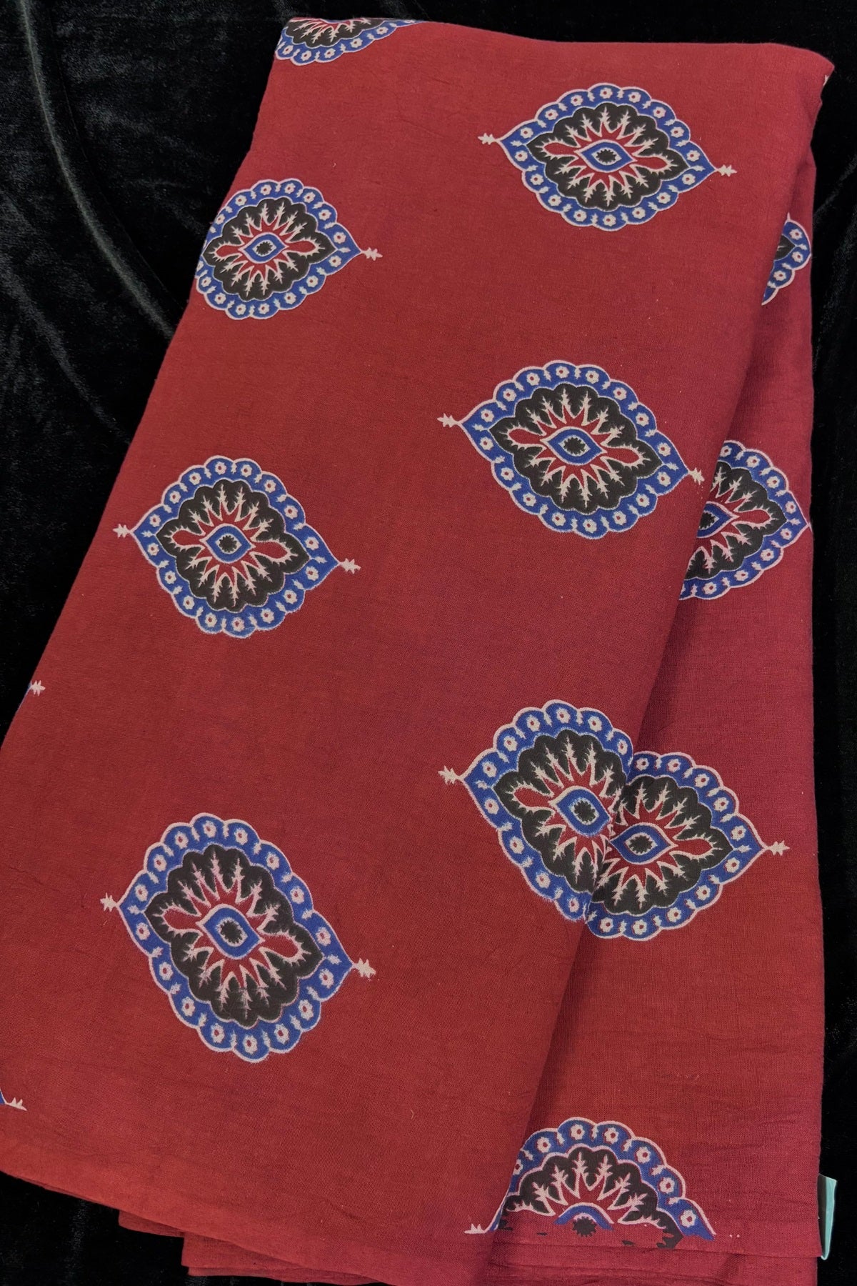 Morpeech Traditonal Motif Printed Ajrak Fabric