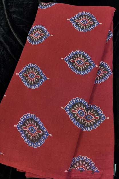 Morpeech Traditonal Motif Printed Ajrak Fabric