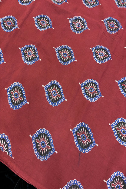 Morpeech Traditonal Motif Printed Ajrak Fabric