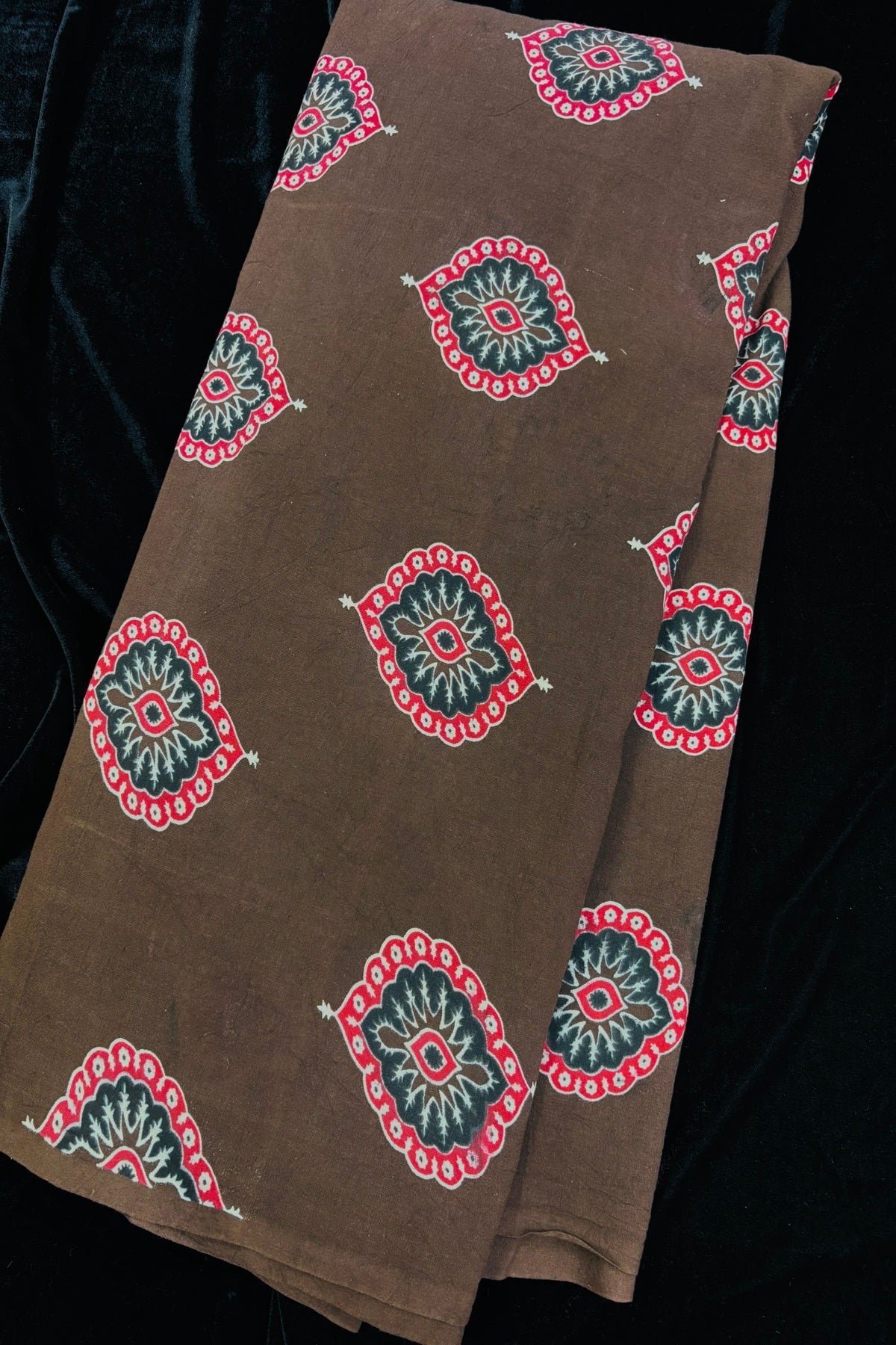 Morpeech Traditonal Motif Printed Ajrak Fabric