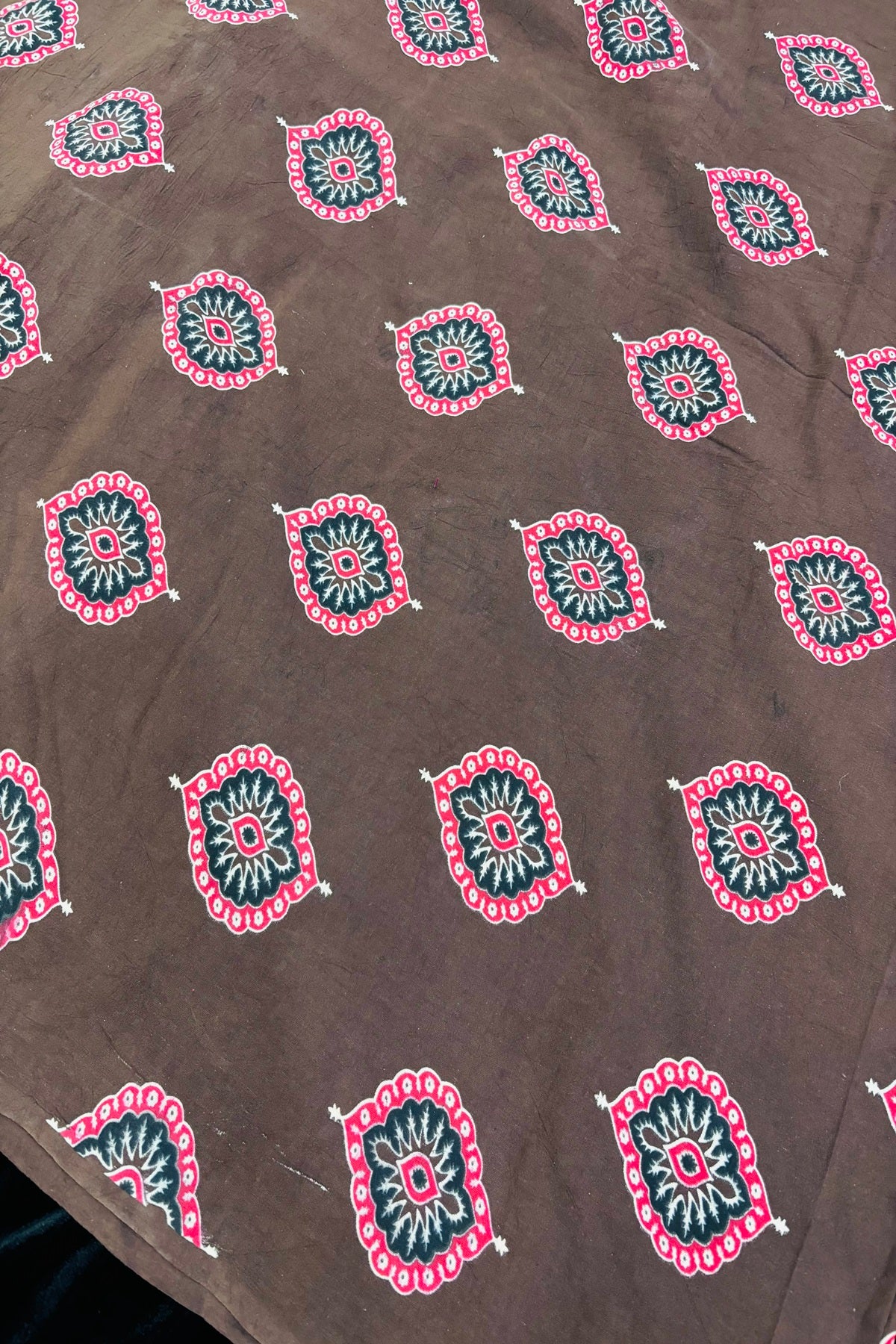 Morpeech Traditonal Motif Printed Ajrak Fabric