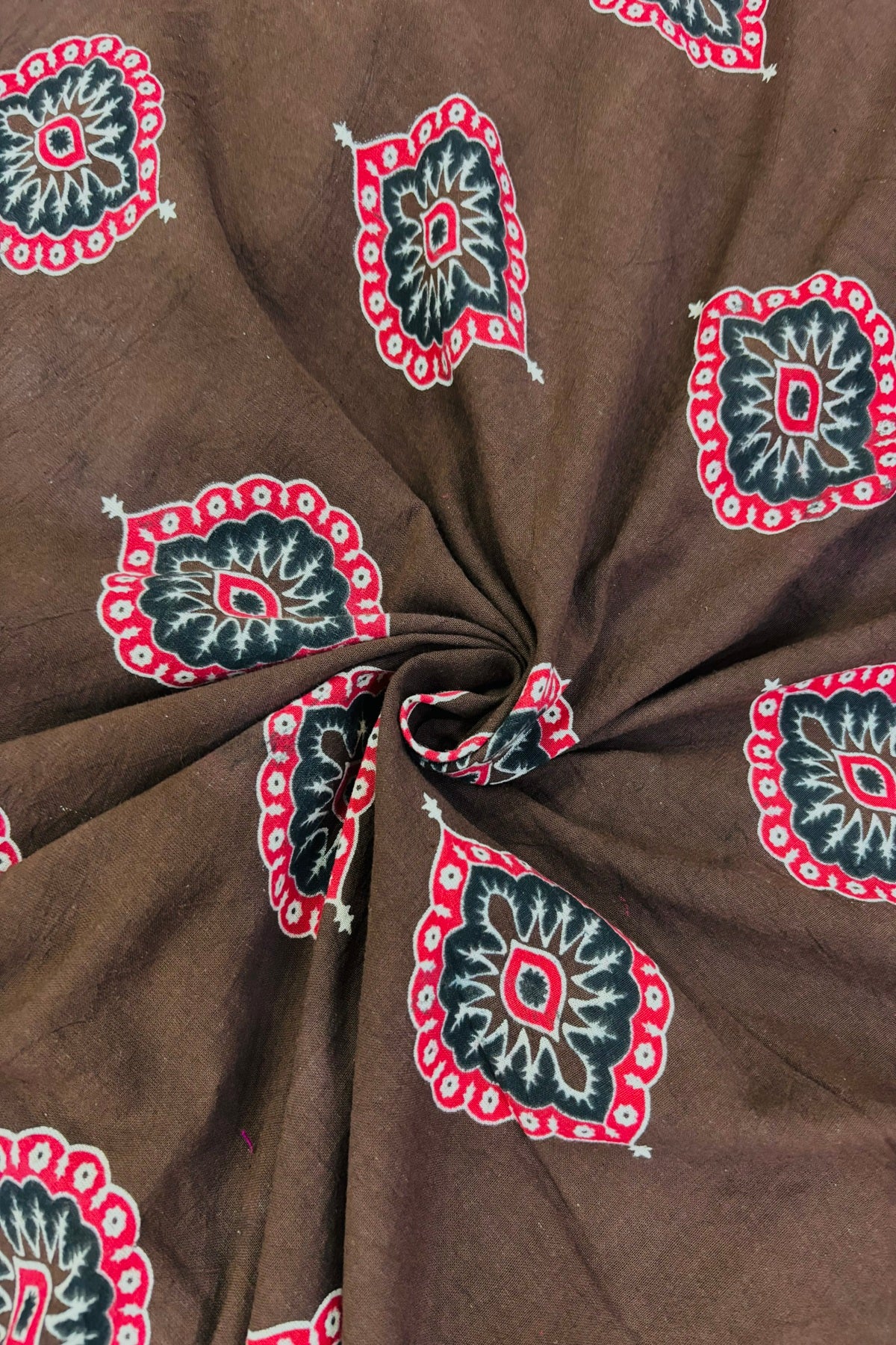 Morpeech Traditonal Motif Printed Ajrak Fabric