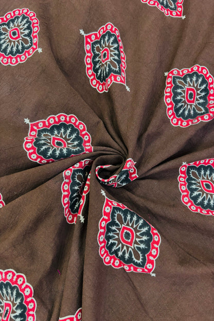 Morpeech Traditonal Motif Printed Ajrak Fabric
