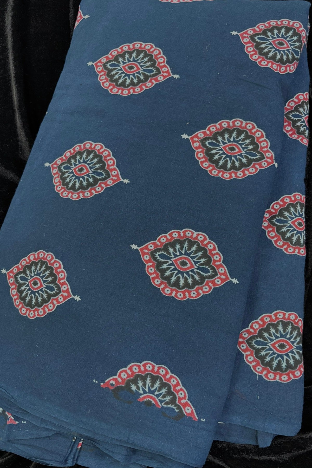Morpeech Traditonal Motif Printed Ajrak Fabric