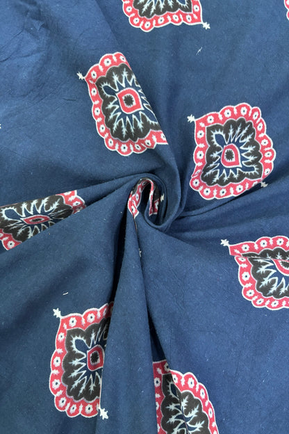 Morpeech Traditonal Motif Printed Ajrak Fabric