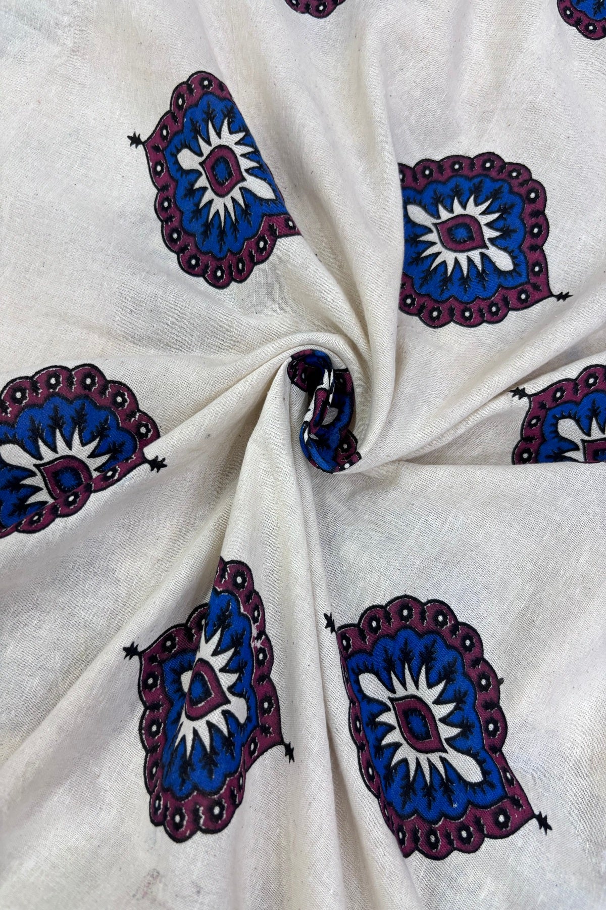 Morpeech Traditonal Motif Printed Ajrak Fabric