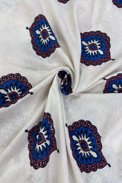 Morpeech Traditonal Motif Printed Ajrak Fabric