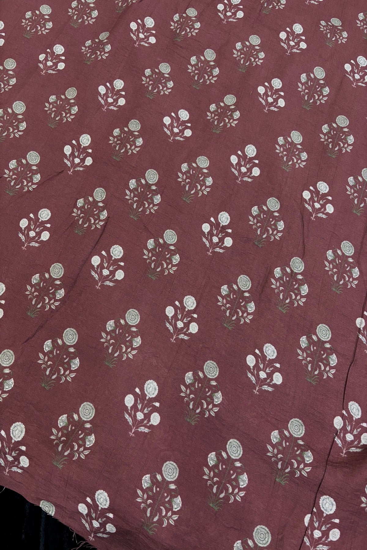 Mughal Printed Mogra Chanderi Fabric