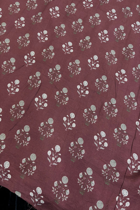 Mughal Printed Mogra Chanderi Fabric