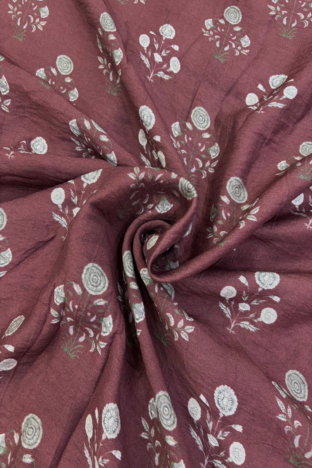Mughal Printed Mogra Chanderi Fabric