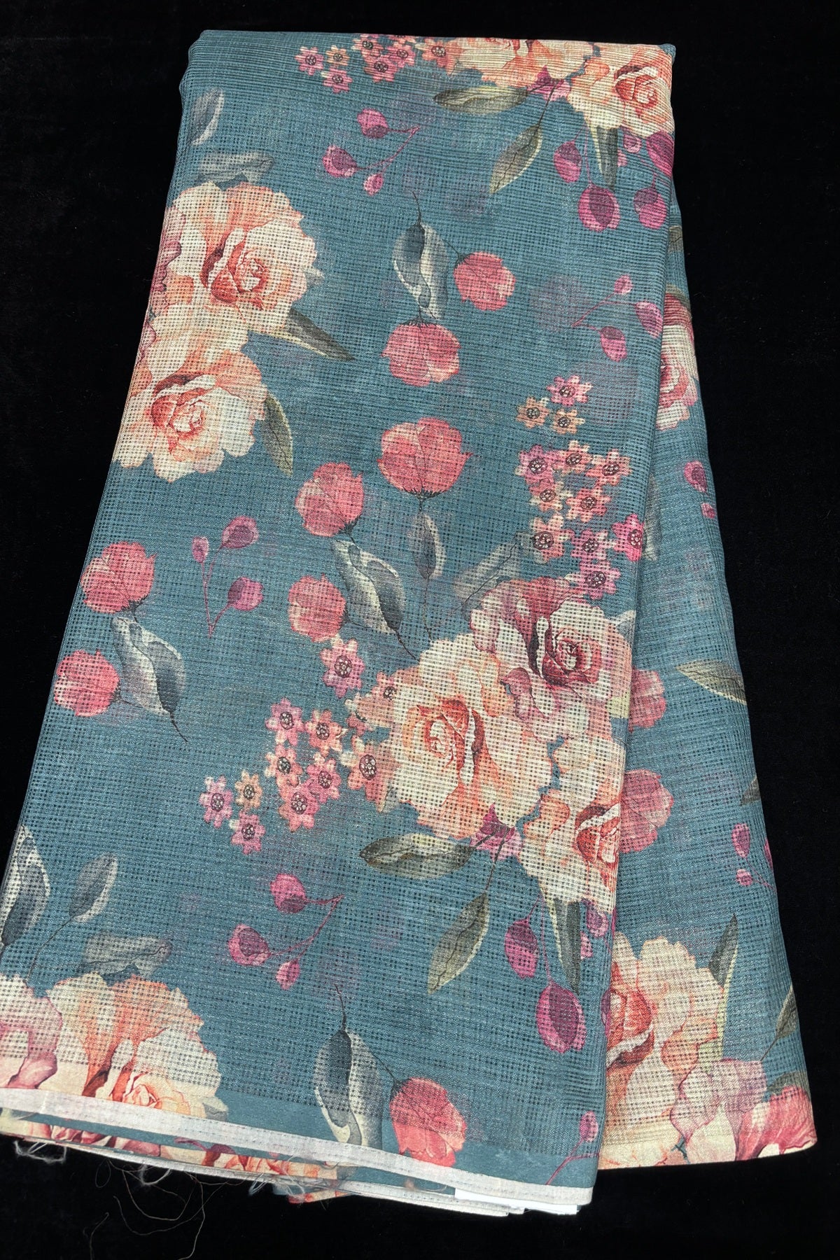 Digital Floral Printed Semi Silk Kota Fabric