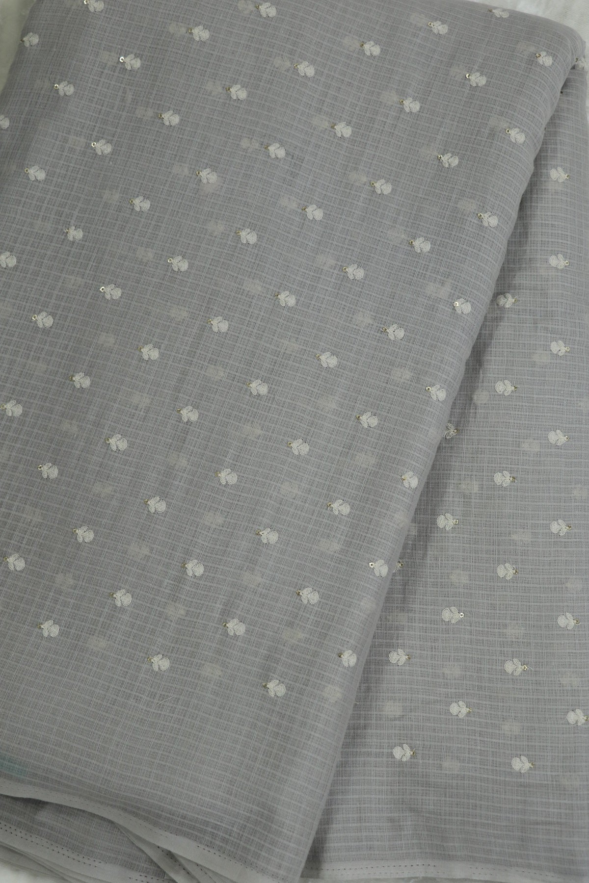 Cotton Kota Embroidered With Small Intricate Thread Butties