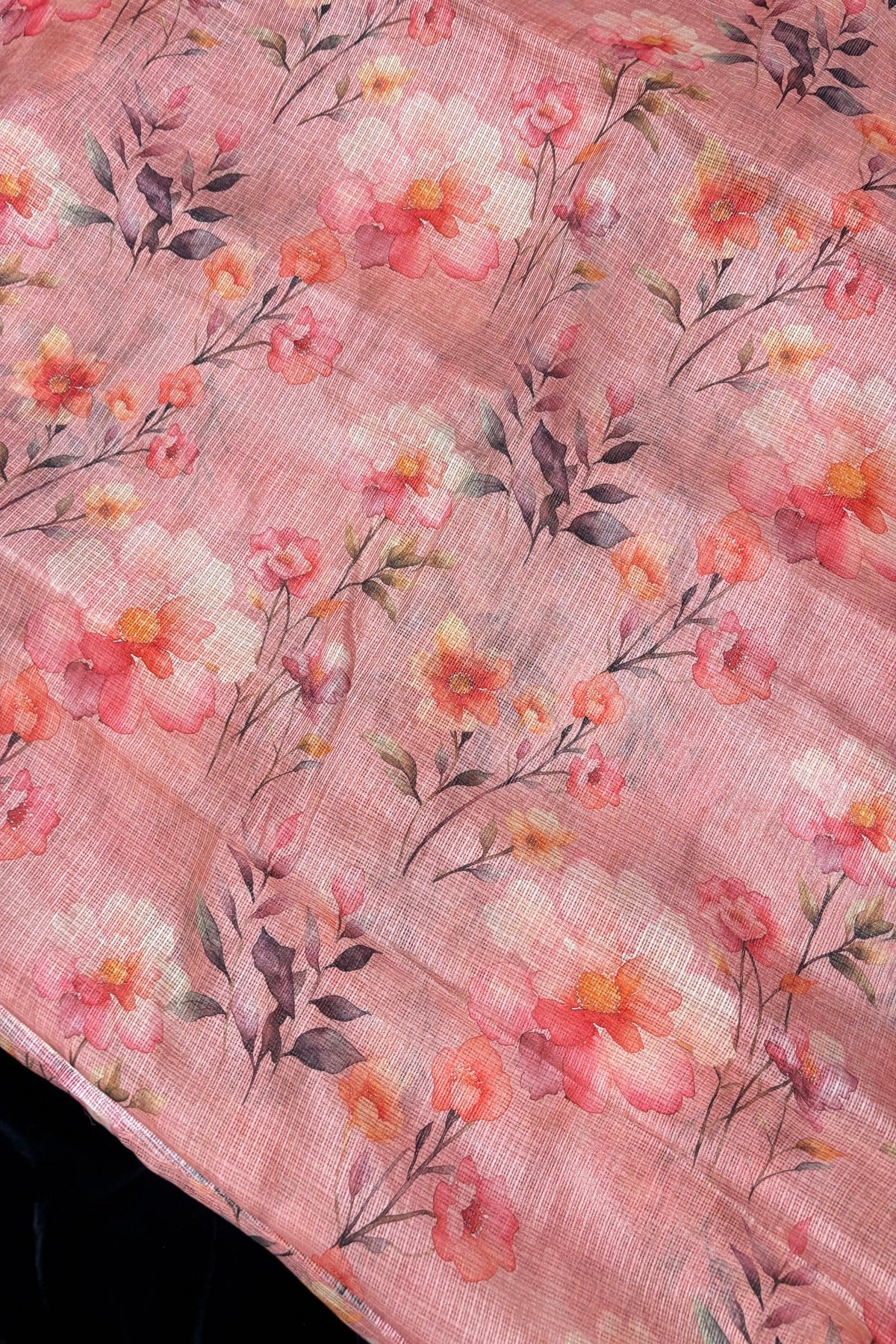 Digital Floral Printed Semi Silk Kota Fabric