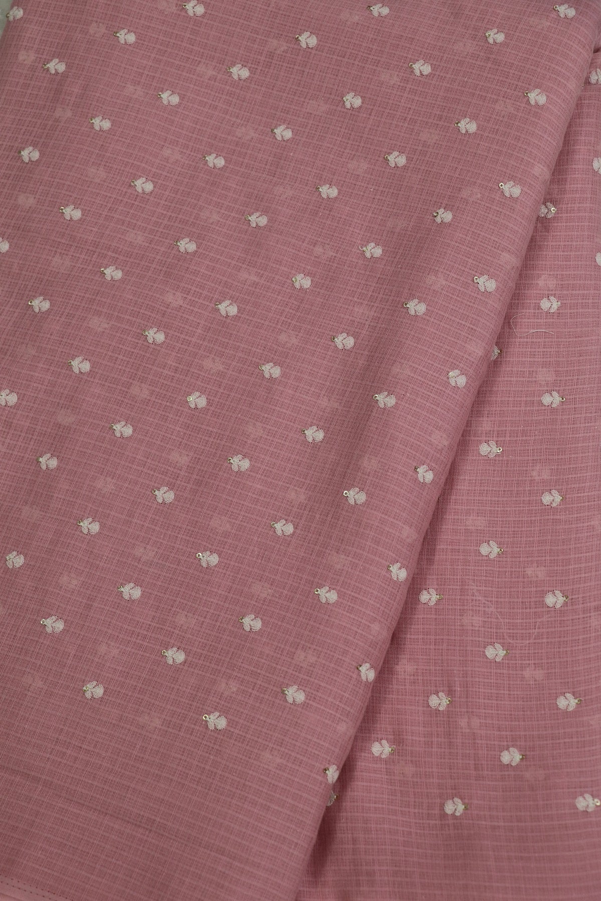 Cotton Kota Embroidered With Small Intricate Thread Butties