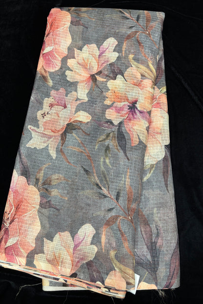 Digital Floral Printed Semi Silk Kota Fabric