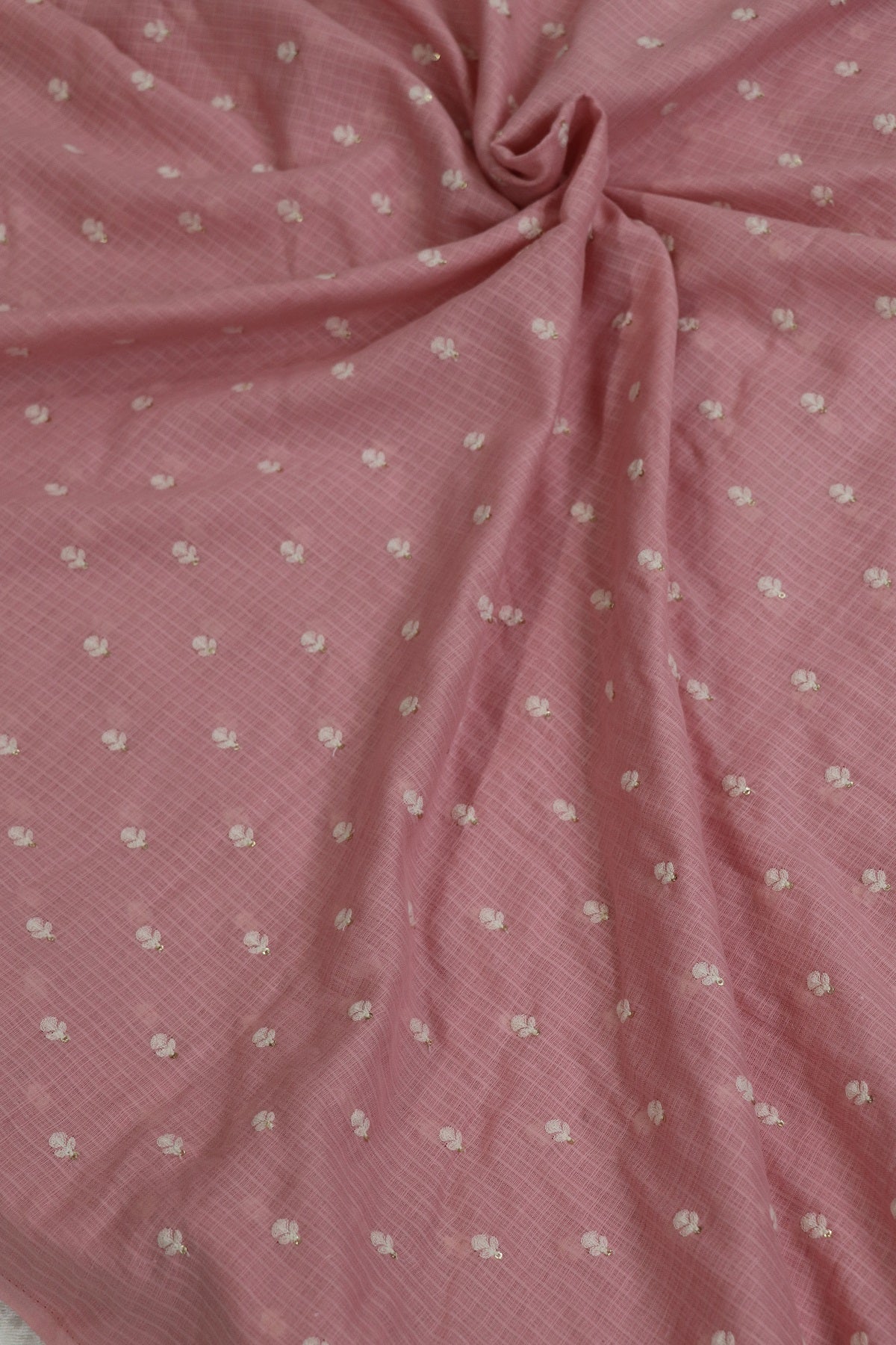 Cotton Kota Embroidered With Small Intricate Thread Butties