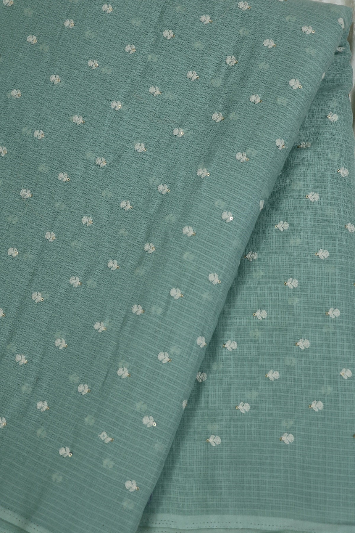 Cotton Kota Embroidered With Small Intricate Thread Butties