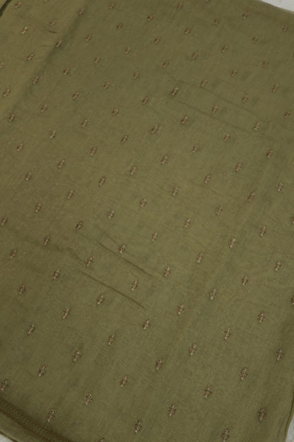 Pure Mul Chanderi With Zari & Self Thread Embroidered Fabric