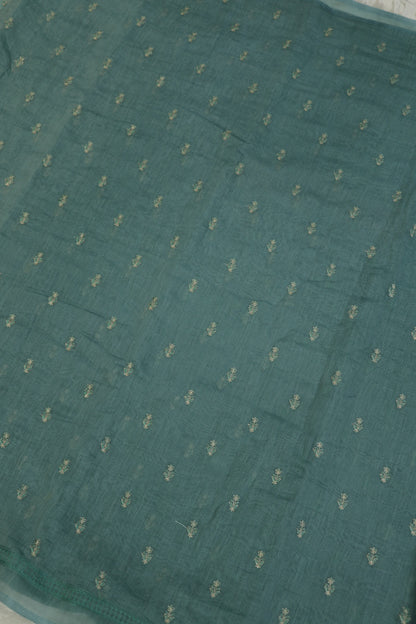 Pure Mul Chanderi With Zari & Self Thread Embroidered Fabric
