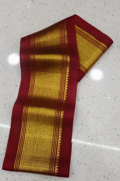 6 inches Pure Kanchi Border/Lace In Diamond & Mango Woven Pattern