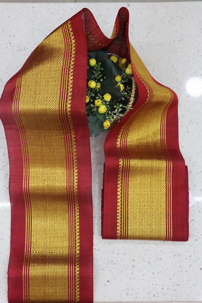 6 inches Pure Kanchi Border/Lace In Diamond & Mango Woven Pattern