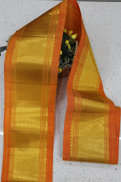 6 inches Pure Kanchi Border/Lace In Diamond & Mango Woven Pattern