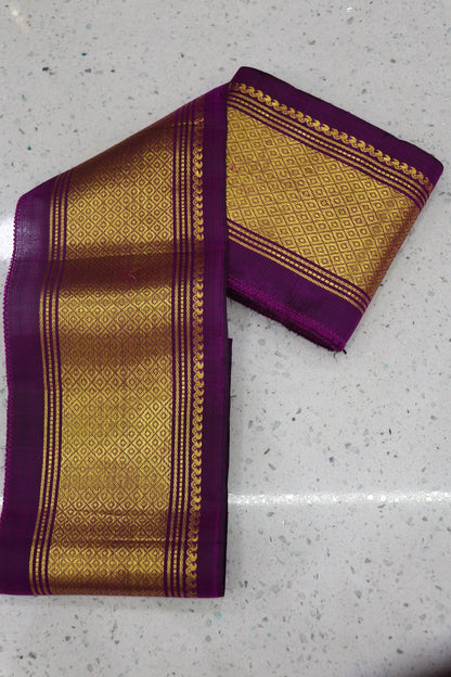 6 inches Pure Kanchi Border/Lace In Diamond & Mango Woven Pattern