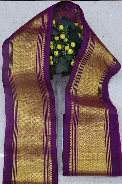 6 inches Pure Kanchi Border/Lace In Diamond & Mango Woven Pattern