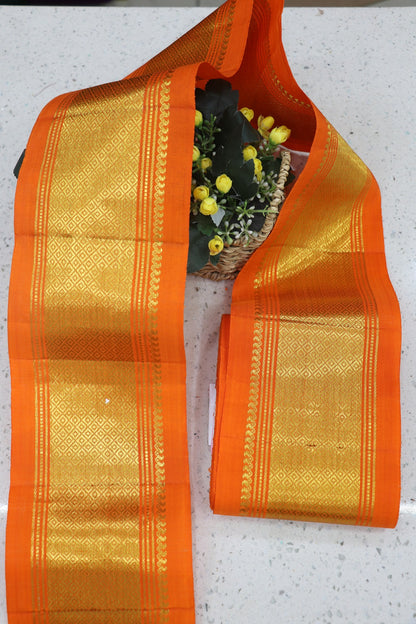 6 inches Pure Kanchi Border/Lace In Diamond & Mango Woven Pattern
